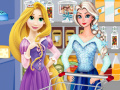 Játék Elsa and rapunzel food shopping