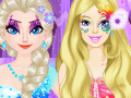 Játék Elsa vs Barbie Make Up Contest