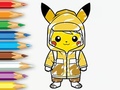 Játék Coloring Book: Raincoat Pikachu