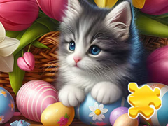 Játék Jigsaw Puzzle: Easter Cat