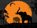 Játék Elephant Silhouette Jigsaw