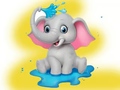 Játék Coloring Book: Elephant Spraying Water