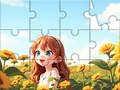Játék Jigsaw Puzzle: Sunflower Girl