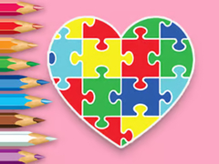 Játék Coloring Book: Heart Jigsaw