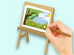 Játék Coloring Book: Paysage Drawing Board