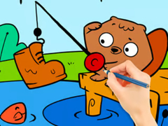 Játék Coloring Book: Fishing Squirrel