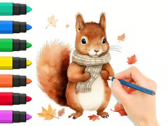 Játék Coloring Book: Autumn Squirrel