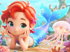 Játék Jigsaw Puzzle: Chibi Mermaid Marshmallow Jellyfish