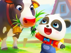 Játék Jigsaw Puzzle: Baby Panda Cow Ranch