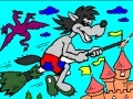Játék Coloring: Wolf on a broomstick